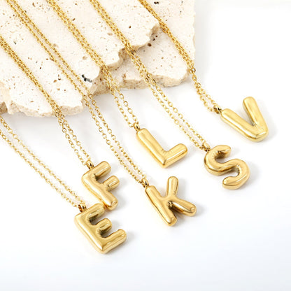 Collar Bubble Letter Alphabet con fusión en Oro 18K