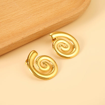 Pendientes Spiral Infinity con fusión en Oro 18K