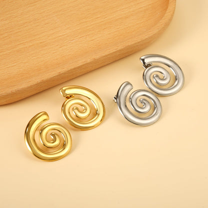 Pendientes Spiral Infinity con fusión en Oro 18K
