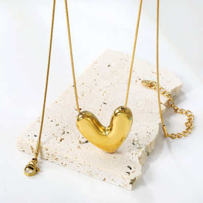 Collar Heart Pendant XL con fusión en Oro 18K