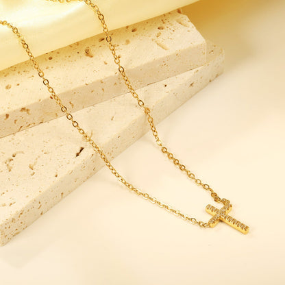 Collar Cross Diamond Shine con fusión en Oro 18K