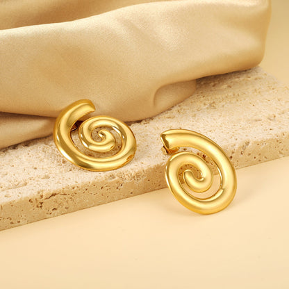 Pendientes Spiral Infinity con fusión en Oro 18K