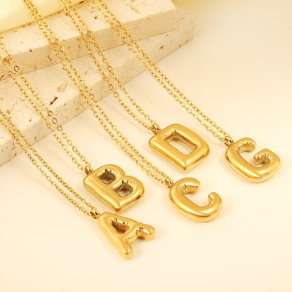 Collar Bubble Letter Alphabet con fusión en Oro 18K