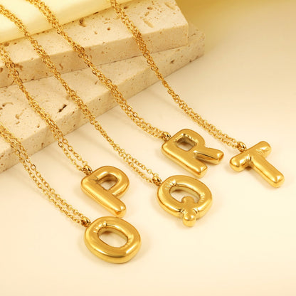 Collar Bubble Letter Alphabet con fusión en Oro 18K