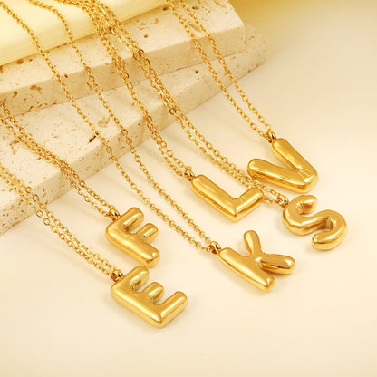Collar Bubble Letter Alphabet con fusión en Oro 18K