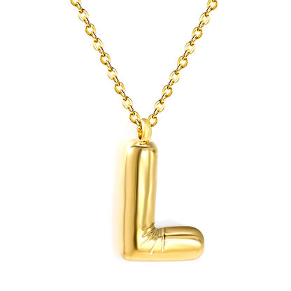 Collar Bubble Letter Alphabet con fusión en Oro 18K