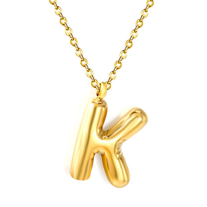Collar Bubble Letter Alphabet con fusión en Oro 18K