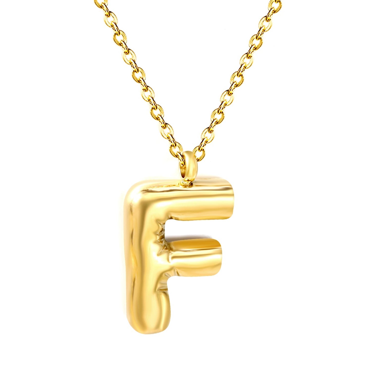 Collar Bubble Letter Alphabet con fusión en Oro 18K
