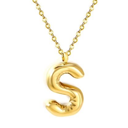 Collar Bubble Letter Alphabet con fusión en Oro 18K