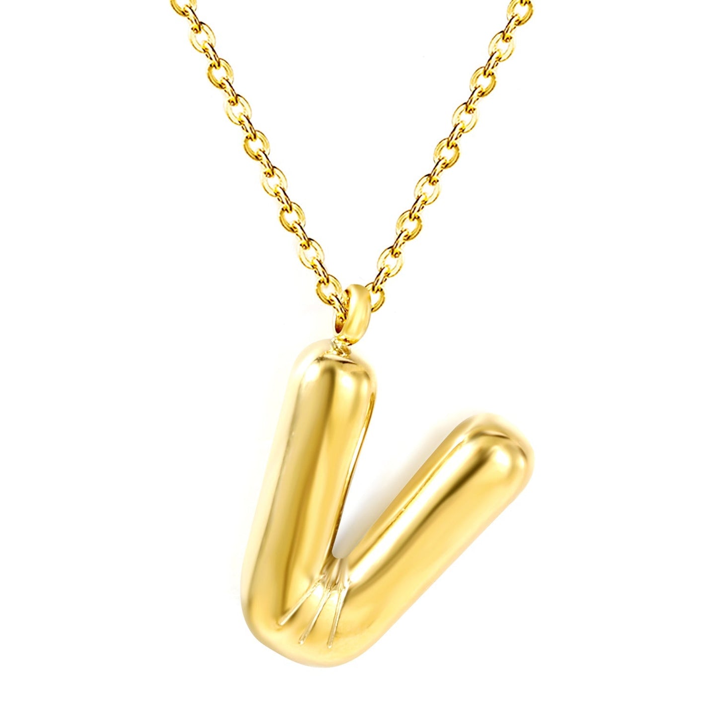 Collar Bubble Letter Alphabet con fusión en Oro 18K