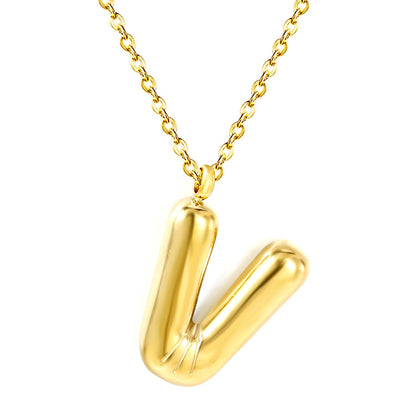 Collar Bubble Letter Alphabet con fusión en Oro 18K