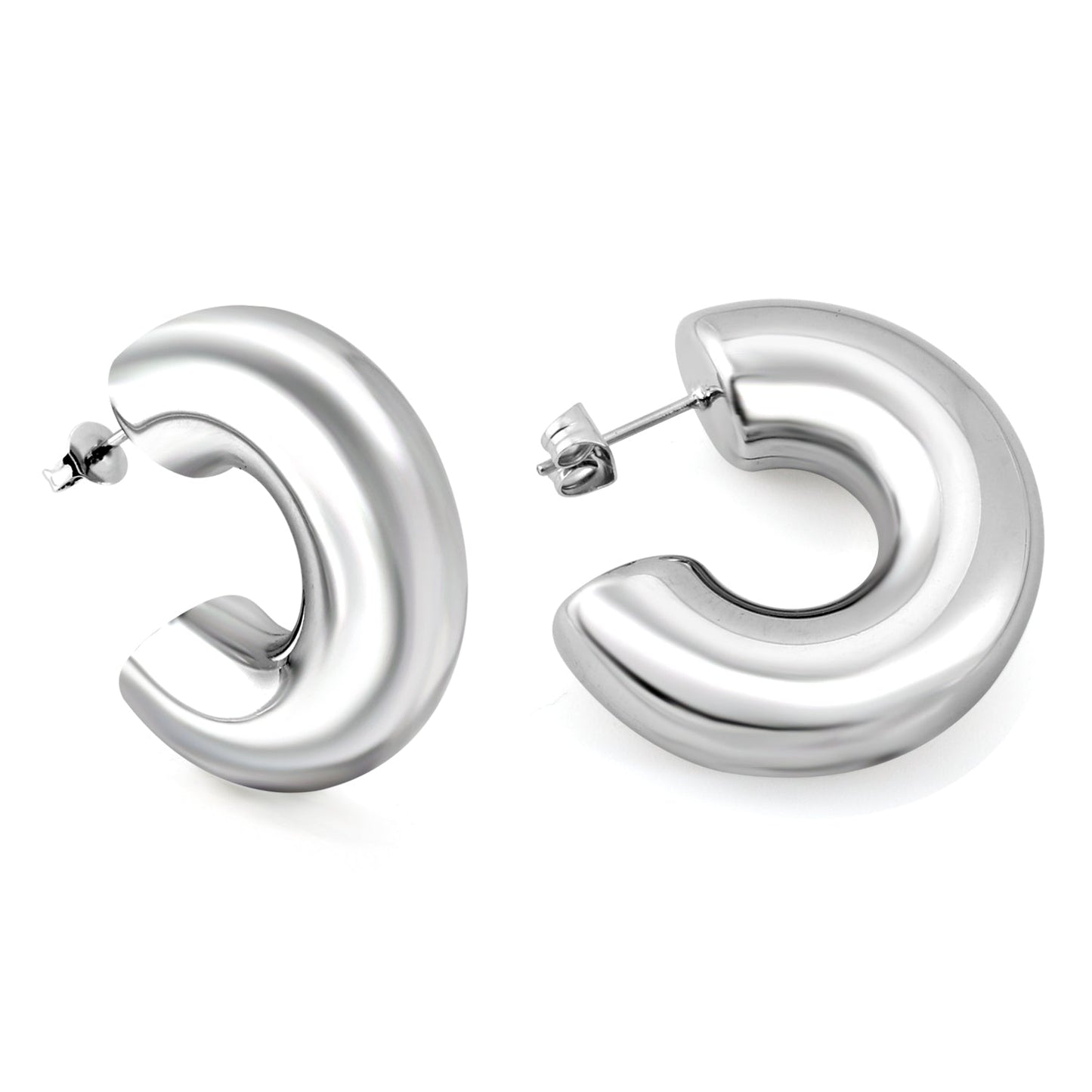 Pendientes C-Curve Essential con fusión en Oro 18K