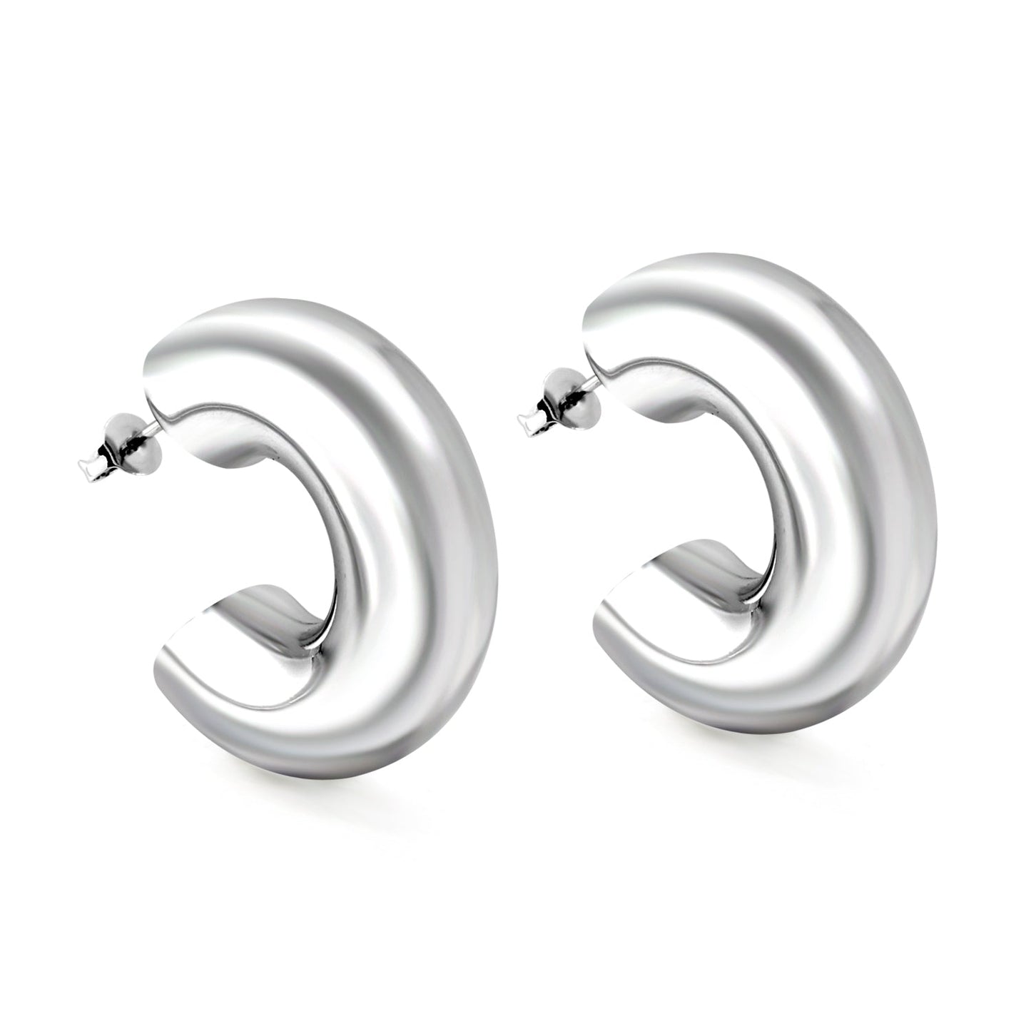 Pendientes C-Curve Essential con fusión en Oro 18K