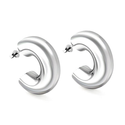 Pendientes C-Curve Essential con fusión en Oro 18K