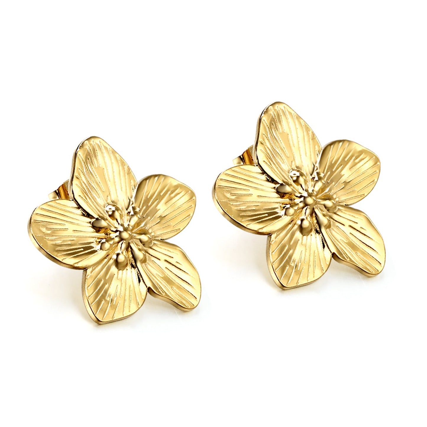 Pendientes Peach Blossom Bloom con fusión en Oro 18K