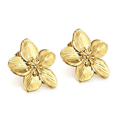 Pendientes Peach Blossom Bloom con fusión en Oro 18K