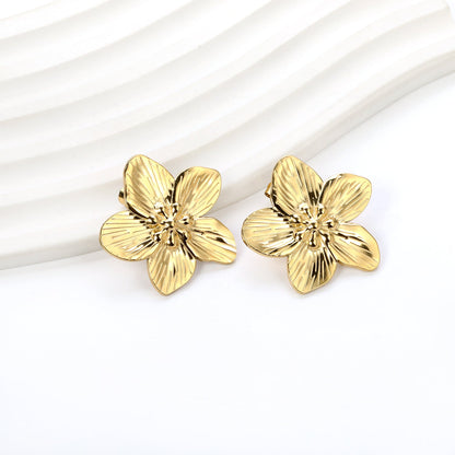 Pendientes Peach Blossom Bloom con fusión en Oro 18K