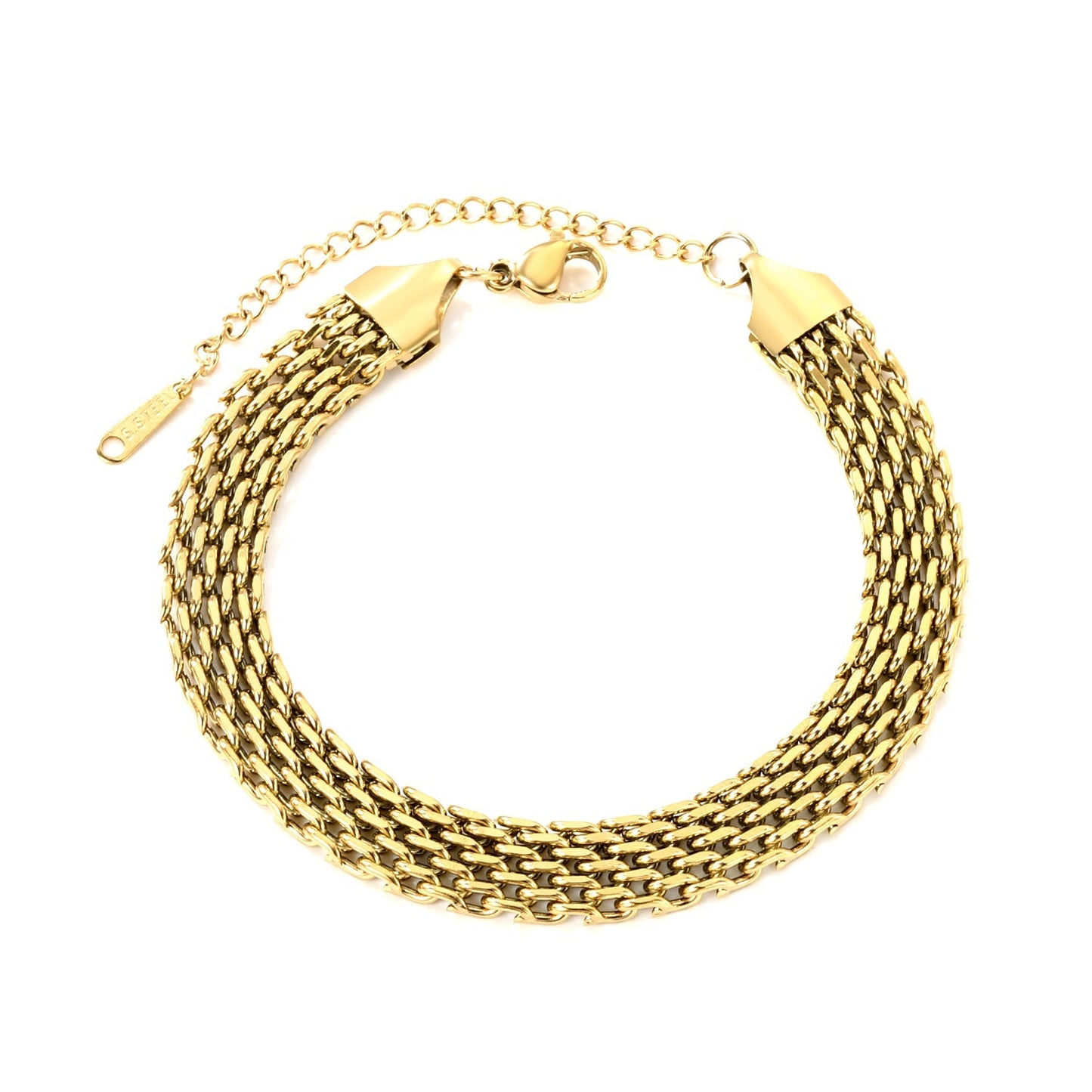 Brazalete Woven Mesh con fusión en Oro 18K