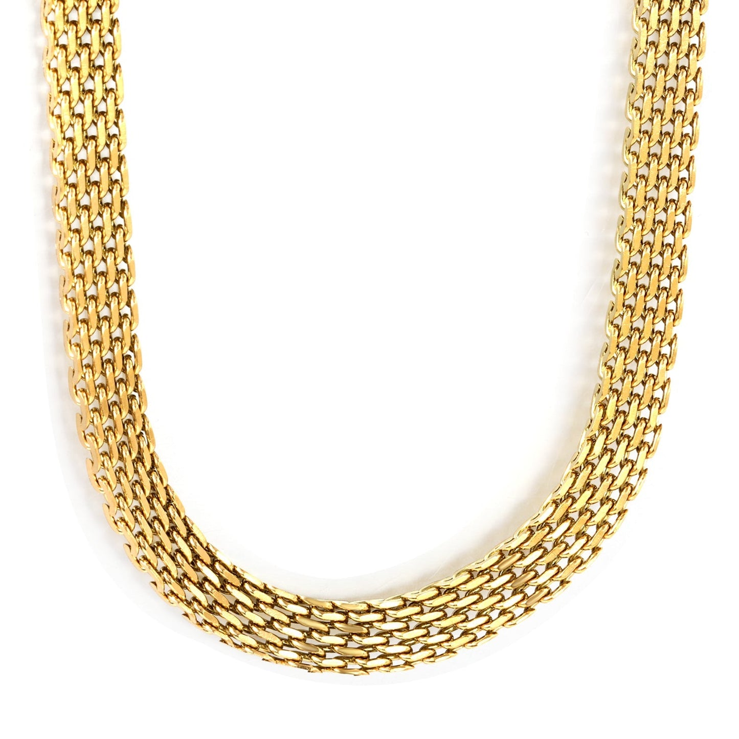Collar Braided Mesh Link con fusión en Oro 18K