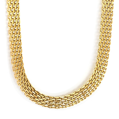 Collar Braided Mesh Link con fusión en Oro 18K