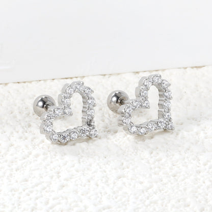 Pendientes Heart Diamond con fusión en Oro 18K