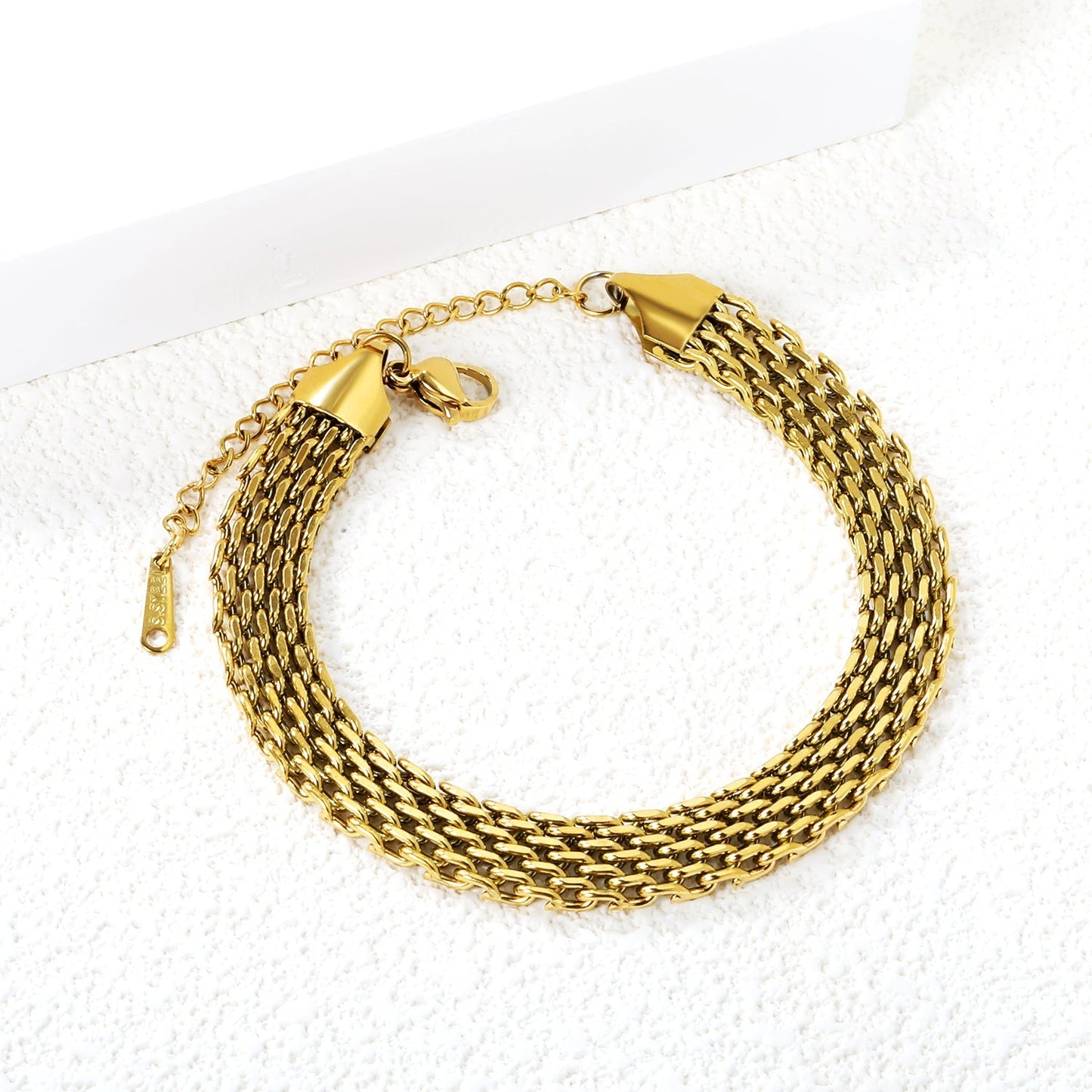 Brazalete Woven Mesh con fusión en Oro 18K