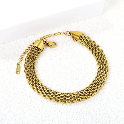Brazalete Woven Mesh con fusión en Oro 18K