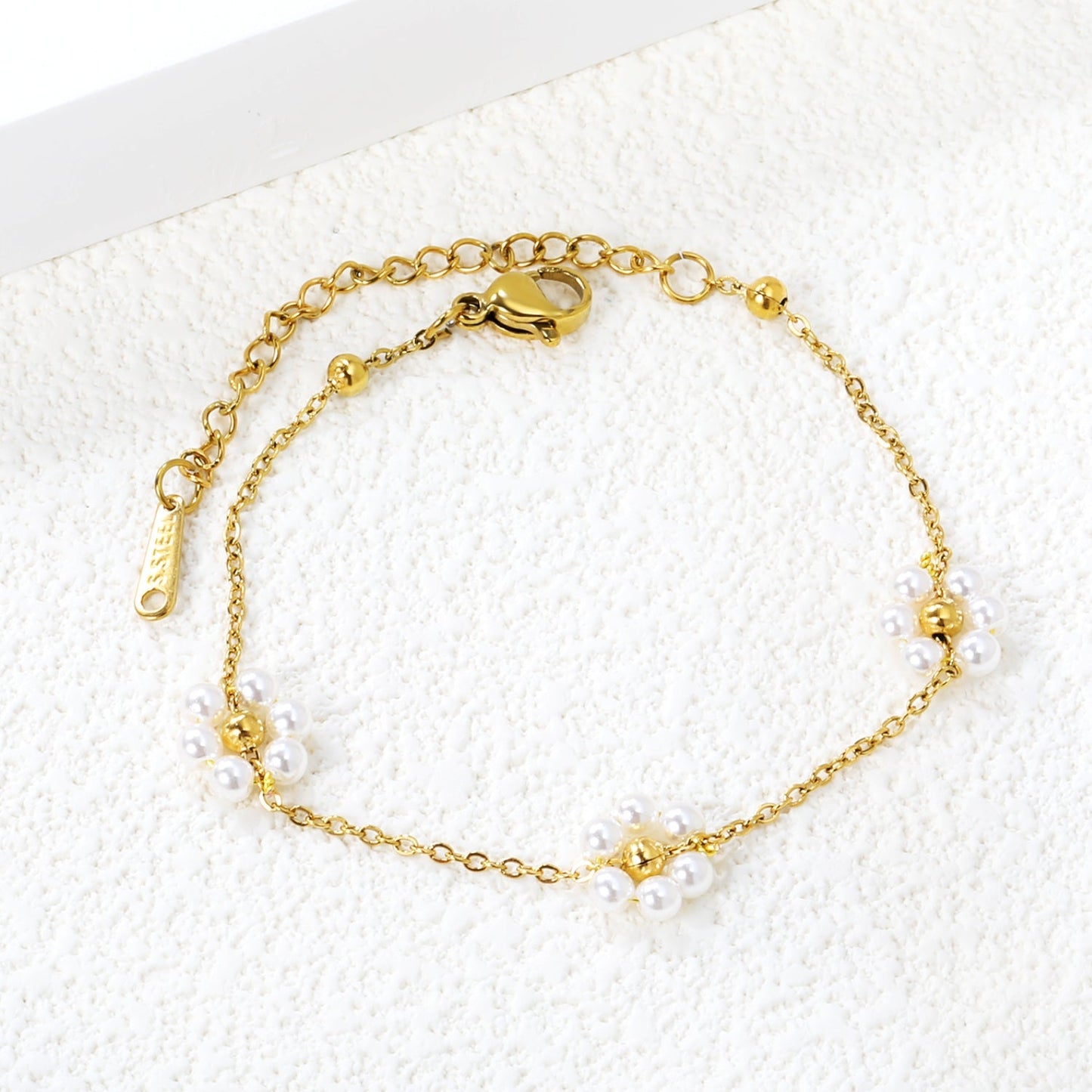 Pulsera Pearl & Bead Blossom con fusión en Oro 18K