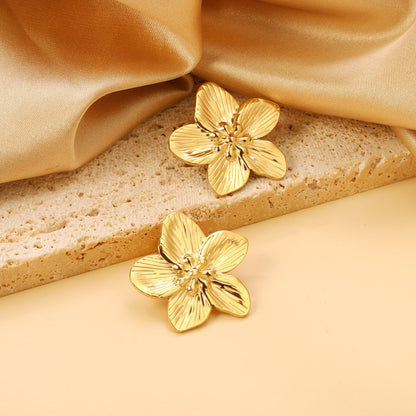Pendientes Peach Blossom Bloom con fusión en Oro 18K