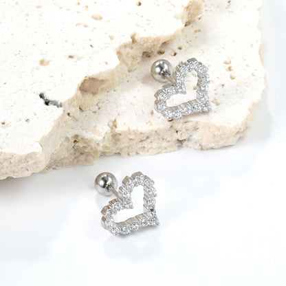 Pendientes Heart Diamond con fusión en Oro 18K