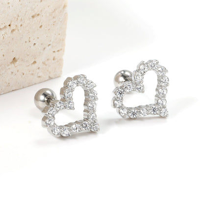 Pendientes Heart Diamond con fusión en Oro 18K