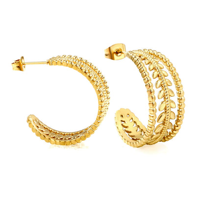 Pendientes C-Flower Blossom con fusión en Oro 18K