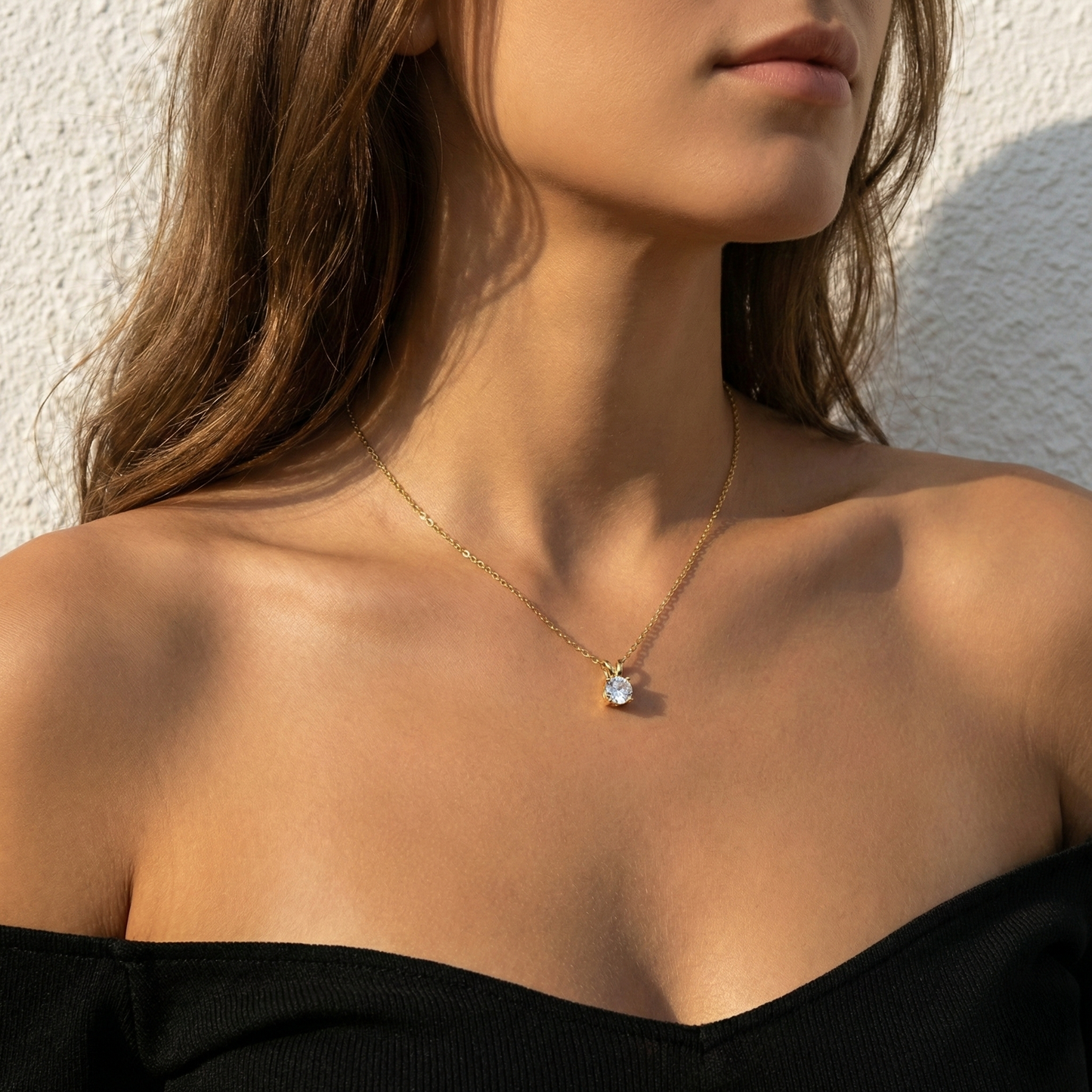 Collar Piedra Eterna con fusión en Oro 18K