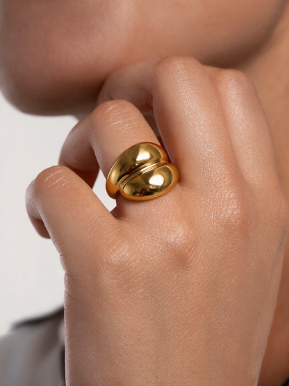 Anillo Dune Gold con fusión en Oro 18K