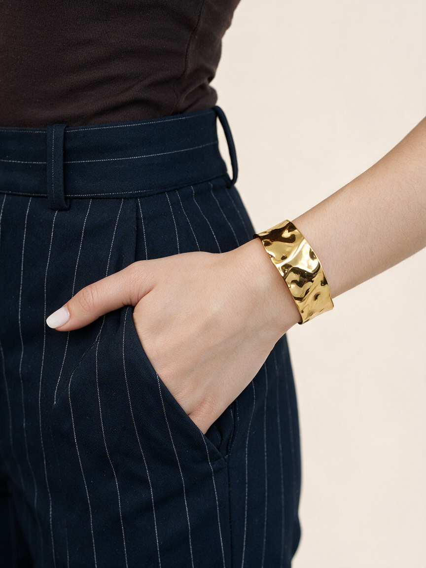 Brazalete Wide Soft con fusión en Oro 18K