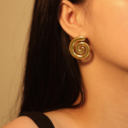 Pendientes Spiral Infinity con fusión en Oro 18K