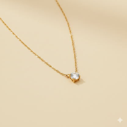 Collar Piedra Eterna con fusión en Oro 18K