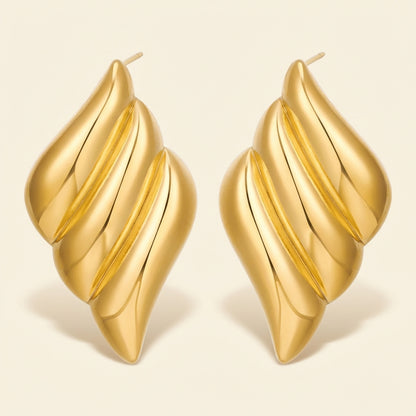 Pendientes Triple Wing con fusión en Oro 18K
