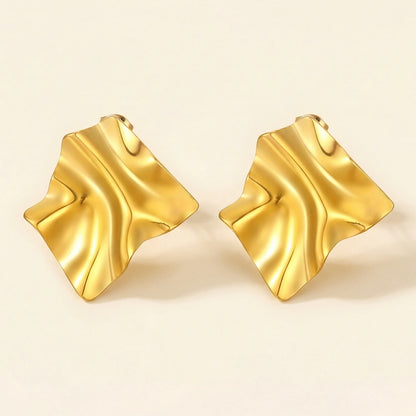 Pendientes Vintage Abstract con fusión en Oro 18K