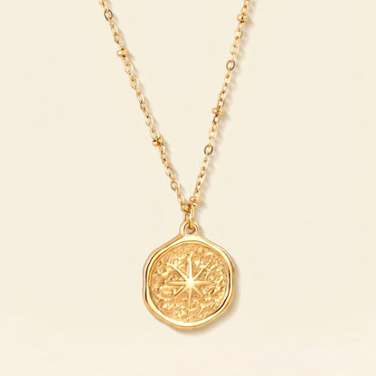 Collar Compass North Star con fusión en Oro 18K