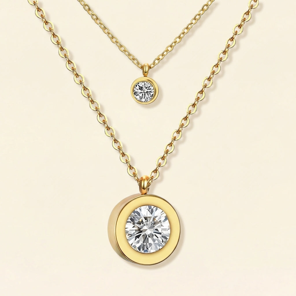 Collar Eternal Glow Layered con fusión en Oro 18K