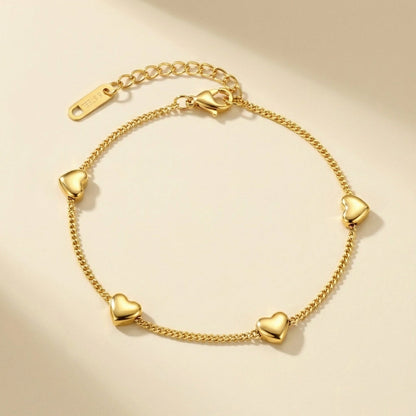 Pulsera Peach Heart con fusión en Oro 18K