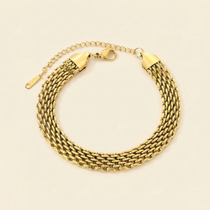 Brazalete Woven Mesh con fusión en Oro 18K