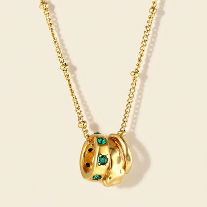 Collar Triple Irregular con fusión en Oro 18K