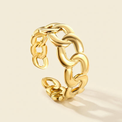 Anillo Chain Link Open con fusión en Oro 18K