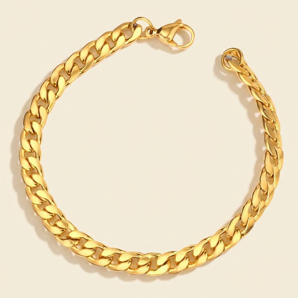 Pulsera Curb Chain con fusión en Oro 18K