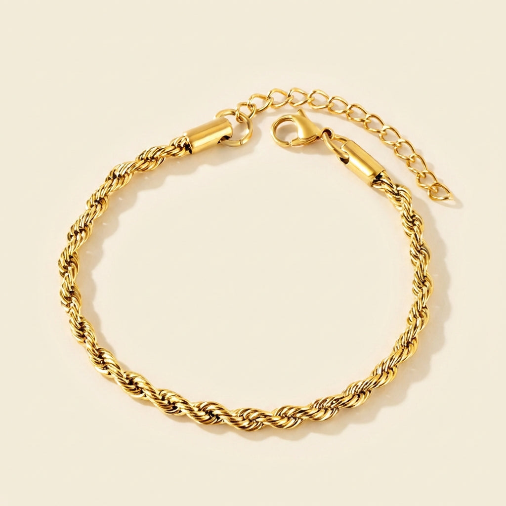 Pulsera Rope Twist con fusión en Oro 18K