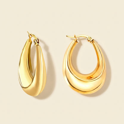 Pendientes Smooth Big Hoops con fusión en Oro 18K