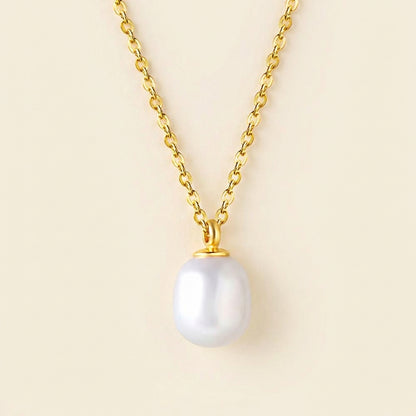 Collar White Pearl Essential con fusión en Oro 18K