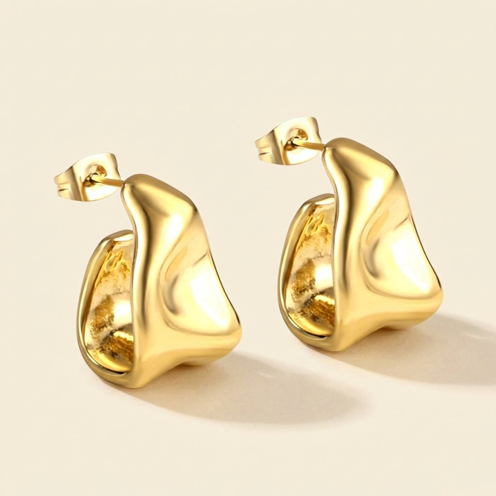 Pendientes Stud Fashion Icon con fusión en Oro 18K